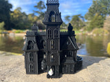 Black N-Scale Miniature #37 Addams Family Mansion Wednesday Victorian House Built 1/160