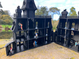 Opening Black HO-Scale Miniature #37 Addams Family Mansion Wednesday Victorian House Built 1/87 built with Hinge