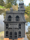 Opening Black HO-Scale Miniature #37 Addams Family Mansion Wednesday Victorian House Built 1/87 built with Hinge