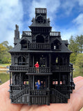 Miniature N-Scale Victorian #4 Black Haunted Mansion Assembled Shell