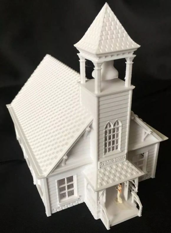Miniature HO Scale Schoolhouse Train Model Assembled Victorian #11