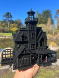 Miniature HO Scale Black Practical Witch Magic Victorian House Built Black