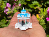 COLOR N-Scale Miniature Victorian Park Gazebo/Bandstand Blue & White 1:160 Limited Edition