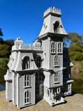 HO-Scale Gray Miniature #37 Addams Family Mansion Wednesday Victorian House Built 1/87