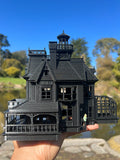 Miniature HO Scale Black Practical Witch Magic Victorian House Built Black