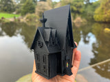 Small Black Miniature N-Scale Gru Villain Victorian Gothic House Minion Mansion Built