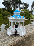 COLOR HO-Scale Miniature Victorian Park Gazebo/Bandstand Blue & White 1:87 Limited Edition