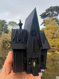 Small Black Miniature N-Scale Gru Villain Victorian Gothic House Minion Mansion Built