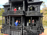 Miniature N-Scale Victorian #4 Black Haunted Mansion Assembled Shell