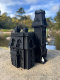 Black N-Scale Miniature #37 Addams Family Mansion Wednesday Victorian House Built 1/160