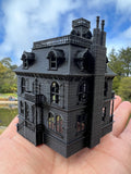 Miniature N-Scale Victorian #4 Black Haunted Mansion Assembled Shell