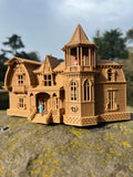 Miniature #37 HO-Scale Munster Family Mansion Brown Mockingbird Victorian House Built