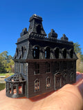 Small Black Miniature #37 N-Scale Addams Family Mansion Wednesday Victorian House Built