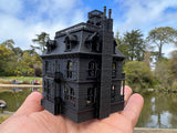 Miniature N-Scale Victorian #4 Black Haunted Mansion Assembled Shell