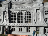 Miniature Union Train Station Classical Clock Gray HO Scale 1:87 for train model
