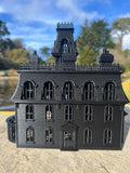 Black HO-Scale Miniature #37 Addams Family Mansion Wednesday Victorian House Built 1/87