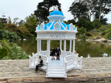 COLOR HO-Scale Miniature Victorian Park Gazebo/Bandstand Blue & White 1:87 Limited Edition