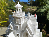 Miniature HO Scale Practical Witch Magic Victorian House Built White