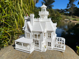 Miniature HO Scale Practical Witch Magic Victorian House Built White