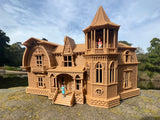 Miniature #37 HO-Scale Munster Family Mansion Brown Mockingbird Victorian House Built