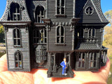 Small Black Miniature #37 N-Scale Addams Family Mansion Wednesday Victorian House Built