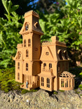 Small Brown Miniature #37 N-Scale Addams Family Mansion Wednesday Victorian House Built