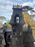 Opening Black HO-Scale Miniature #37 Addams Family Mansion Wednesday Victorian House Built 1/87 built with Hinge