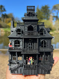 Black Miniature Haunted Halloween House/Mansion Victorian House 1:87 HO Scale