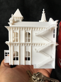 N-Scale Victorian Firehouse Station Miniature Model Train Assembled Built 1:150