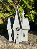 Small Gray Miniature N-Scale Gru Villain Victorian Gothic House Minion Mansion Built