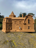 Miniature #37 HO-Scale Munster Family Mansion Brown Mockingbird Victorian House Built