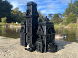 Black N-Scale Miniature #37 Addams Family Mansion Wednesday Victorian House Built 1/160