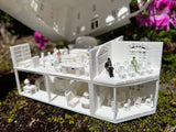 Miniature HO-Scale Port Royal Estate of New Orleans Assembled w/ Interiors by Gold Rush Bay 1:87