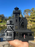 Miniature HO Scale Black Practical Witch Magic Victorian House Built Black