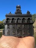 Small Black Miniature #37 N-Scale Addams Family Mansion Wednesday Victorian House Built