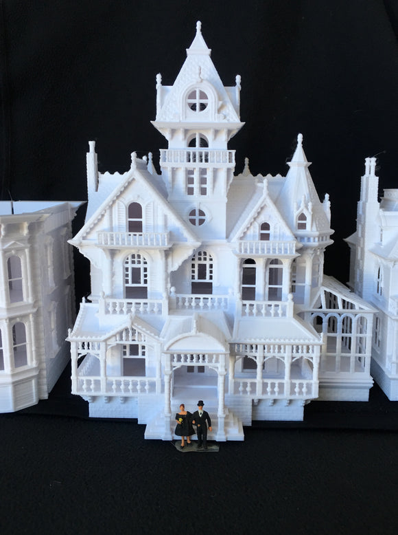 HO-Scale Miniature Victorian #5 - Castle House by Gold Rush Bay 1:87 White (Hinge)