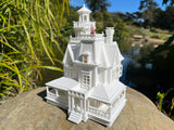 Miniature HO Scale Practical Witch Magic Victorian House Built White