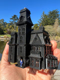 Small Black Miniature #37 N-Scale Addams Family Mansion Wednesday Victorian House Built