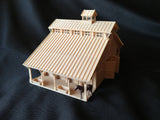 Miniature HO Scale Old West #6 Frontier Wood Livery Barn Stables Assembled w/ Interiors