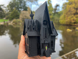 Small Black Miniature N-Scale Gru Villain Victorian Gothic House Minion Mansion Built