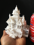 N-Scale White Victorian Castle House by Gold Rush Bay (1:160)