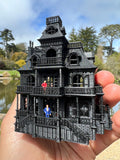 Miniature N-Scale Victorian #4 Black Haunted Mansion Assembled Shell