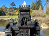 Small Black Miniature #37 N-Scale Addams Family Mansion Wednesday Victorian House Built