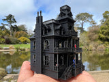 Miniature N-Scale Victorian #4 Black Haunted Mansion Assembled Shell