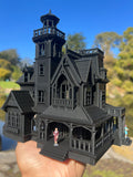 Miniature HO Scale Black Practical Witch Magic Victorian House Built Black