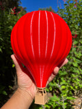 Large RED Miniature O-Scale HOT AIR BALLOON for Train Models Dollhouses
