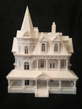 N-Scale Miniature Victorian #12 Madam Sally House Assembled Gothic Train White