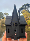 Small Black Miniature N-Scale Gru Villain Victorian Gothic House Minion Mansion Built