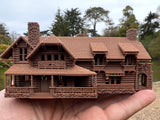 Small Brown Miniature N-Scale Yellowstone Cowboy Ranch House 1:160 scale Old West #10