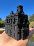 Small Black Miniature #37 N-Scale Addams Family Mansion Wednesday Victorian House Built